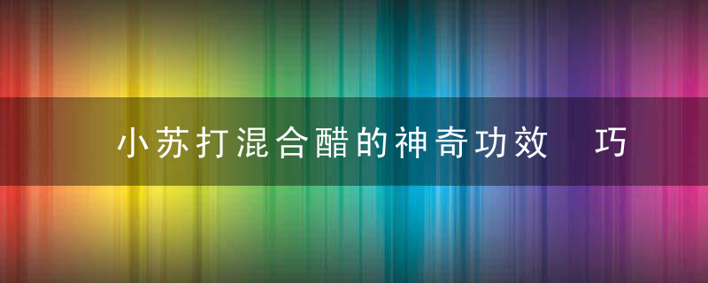 小苏打混合醋的神奇功效 巧用小苏打让你的家更洁净，小苏打混合白醋